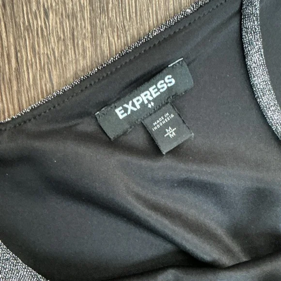 Express Black and Silver Crop Top - Picture 2 of 3